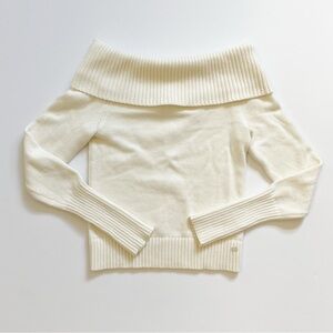 Aritzia Off-the-Shoulder Sweater in Ivory/Cream